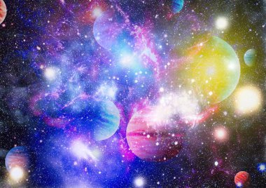 birçok ışık yılı uzakta dünya derin uzayda yıldız alanı. Bu görüntü nasa tarafından döşenmiş unsurları