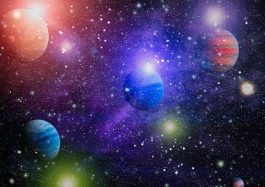 birçok ışık yılı uzakta dünya derin uzayda yıldız alanı. Bu görüntü nasa tarafından döşenmiş unsurları