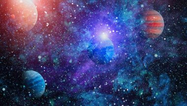 birçok ışık yılı uzakta dünya derin uzayda yıldız alanı. Bu görüntü nasa tarafından döşenmiş unsurları