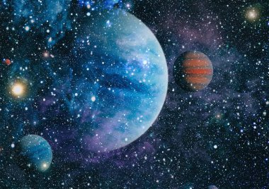 birçok ışık yılı uzakta dünya derin uzayda yıldız alanı. Bu görüntü nasa tarafından döşenmiş unsurları