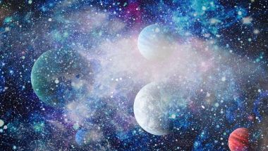 birçok ışık yılı uzakta dünya derin uzayda yıldız alanı. Bu görüntü nasa tarafından döşenmiş unsurları