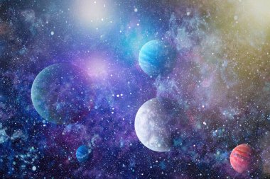 birçok ışık yılı uzakta dünya derin uzayda yıldız alanı. Bu görüntü nasa tarafından döşenmiş unsurları