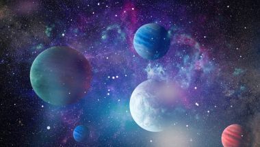 birçok ışık yılı uzakta dünya derin uzayda yıldız alanı. Bu görüntü nasa tarafından döşenmiş unsurları