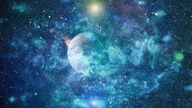 Uzaydaki gezegenler, yıldızlar ve galaksiler uzay keşiflerinin güzelliğini gösteriyor. NASA tarafından döşenmiş elementler