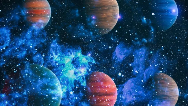 Planets, stars and galaxies in outer space showing the beauty of space exploration. Elements furnished by NASA — Stock Photo, Image