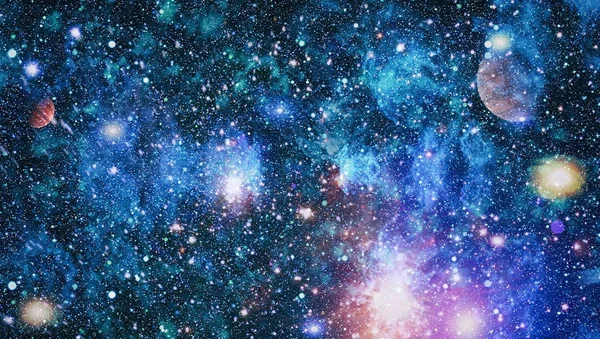 Birçok ışık yılı uzakta dünya derin uzayda yıldız alanı. Bu görüntü nasa tarafından döşenmiş unsurları — Stok fotoğraf