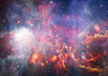 Güzel bulutsu, yıldızlar ve galaksiler. Nasa tarafından döşenmiş bu görüntü unsurları.