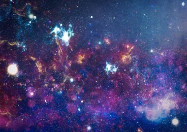 Güzel bulutsu, yıldızlar ve galaksiler. Nasa tarafından döşenmiş bu görüntü unsurları.