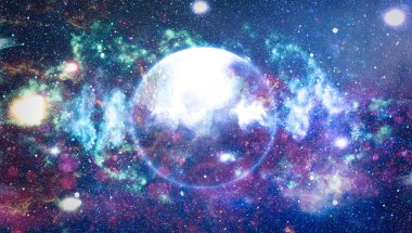 Güzel bulutsu, yıldızlar ve galaksiler. Nasa tarafından döşenmiş bu görüntü unsurları.