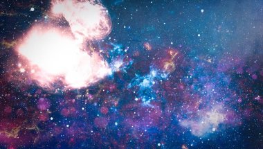 Güzel bulutsu, yıldızlar ve galaksiler. Nasa tarafından döşenmiş bu görüntü unsurları.