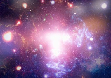 Güzel bulutsu, yıldızlar ve galaksiler. Nasa tarafından döşenmiş bu görüntü unsurları.