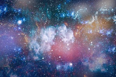 Güzel bulutsu, yıldızlar ve galaksiler. Nasa tarafından döşenmiş bu görüntü unsurları.