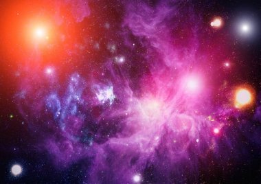 Derin uzay sanatı. Galaksiler, bulutsular ve evrendeki yıldızlar. Bu görüntünün elementleri NASA tarafından desteklenmektedir