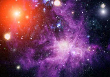 Derin uzay sanatı. Galaksiler, bulutsular ve evrendeki yıldızlar. Bu görüntünün elementleri NASA tarafından desteklenmektedir