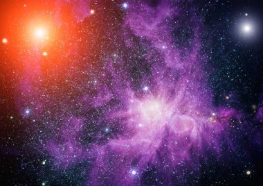 Derin uzay sanatı. Galaksiler, bulutsular ve evrendeki yıldızlar. Bu görüntünün elementleri NASA tarafından desteklenmektedir