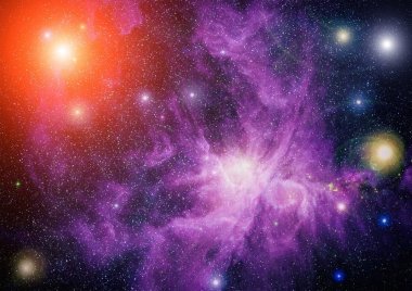 Derin uzay sanatı. Galaksiler, bulutsular ve evrendeki yıldızlar. Bu görüntünün elementleri NASA tarafından desteklenmektedir