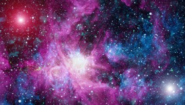 Derin uzay sanatı. Galaksiler, bulutsular ve evrendeki yıldızlar. Bu görüntünün elementleri NASA tarafından desteklenmektedir