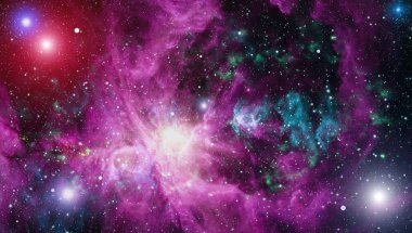 Derin uzay sanatı. Galaksiler, bulutsular ve evrendeki yıldızlar. Bu görüntünün elementleri NASA tarafından desteklenmektedir