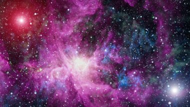 Derin uzay sanatı. Galaksiler, bulutsular ve evrendeki yıldızlar. Bu görüntünün elementleri NASA tarafından desteklenmektedir