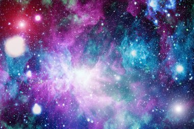 Derin uzay sanatı. Galaksiler, bulutsular ve evrendeki yıldızlar. Bu görüntünün elementleri NASA tarafından desteklenmektedir