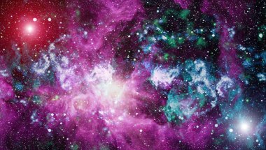 Derin uzay sanatı. Galaksiler, bulutsular ve evrendeki yıldızlar. Bu görüntünün elementleri NASA tarafından desteklenmektedir