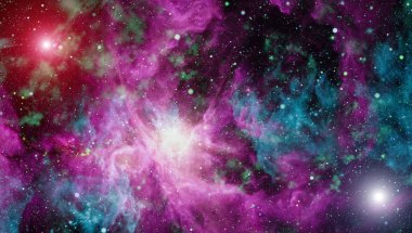 Derin uzay sanatı. Galaksiler, bulutsular ve evrendeki yıldızlar. Bu görüntünün elementleri NASA tarafından desteklenmektedir