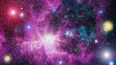 Derin uzay sanatı. Galaksiler, bulutsular ve evrendeki yıldızlar. Bu görüntünün elementleri NASA tarafından desteklenmektedir