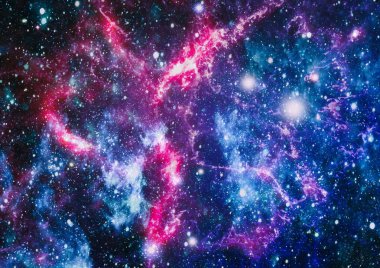 Fütürist soyut alan arkaplanı. Yıldızlı ve nebulalı gece gökyüzü. Bu görüntünün elementleri NASA tarafından desteklenmektedir