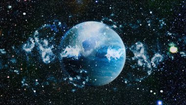 Fütürist soyut alan arkaplanı. Yıldızlı ve nebulalı gece gökyüzü. Bu görüntünün elementleri NASA tarafından desteklenmektedir