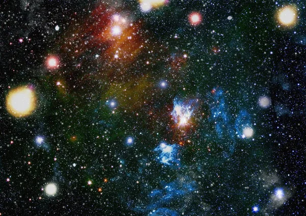 Fondo Espacial Abstracto Futurista Cielo Nocturno Con Estrellas Nebulosa Elementos —  Fotos de Stock