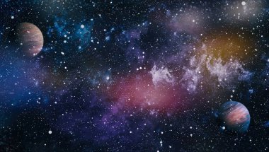 Renkli derin uzay. Evren kavramı arka plan. Nasa tarafından döşenmiş bu görüntü unsurları