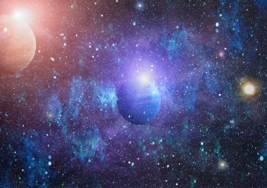 Uzaydaki gezegenler, yıldızlar ve galaksiler uzay keşiflerinin güzelliğini gösteriyor. NASA tarafından döşenmiş elementler