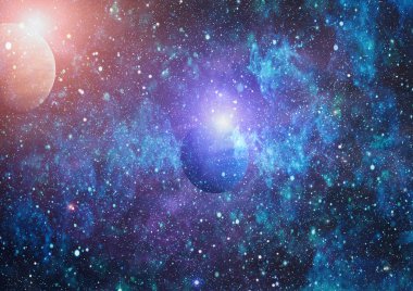 Uzaydaki gezegenler, yıldızlar ve galaksiler uzay keşiflerinin güzelliğini gösteriyor. NASA tarafından döşenmiş elementler
