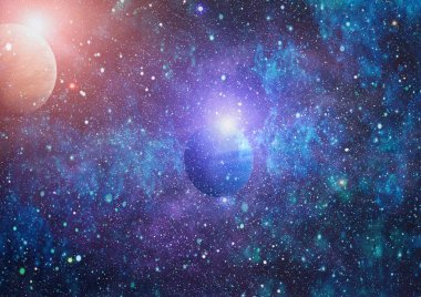 Uzaydaki gezegenler, yıldızlar ve galaksiler uzay keşiflerinin güzelliğini gösteriyor. NASA tarafından döşenmiş elementler