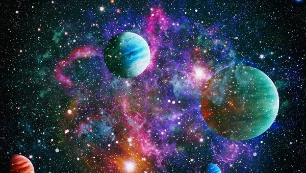 Planeten Sterne Und Galaxien Weltall Die Die Schönheit Der Weltraumforschung — Stockfoto