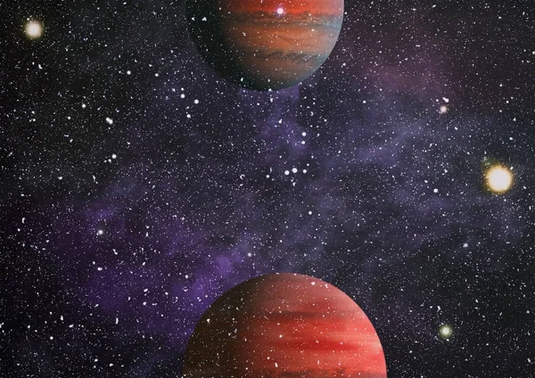 Planet Bintang Dan Galaksi Luar Angkasa Menunjukkan Keindahan Eksplorasi Ruang — Stok Foto