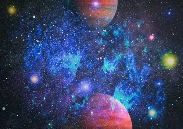 Планеты Звезды Галактики Космосе Показывающие Красоту Освоения Космоса Элементы Обставленные — стоковое фото