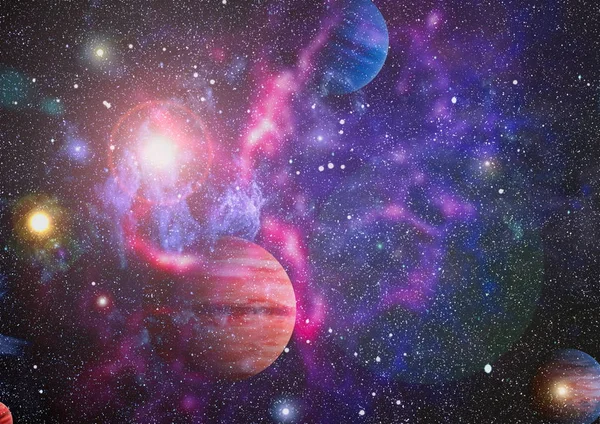 Planeter Stjärnor Och Galaxer Yttre Rymden Som Visar Skönheten Utforskning — Stockfoto