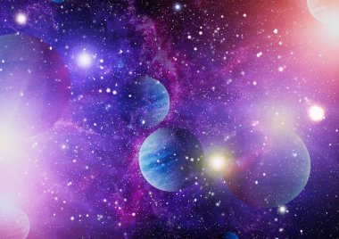 Renkli derin uzay. Evren kavramı arka plan. Nasa tarafından döşenmiş bu görüntü unsurları