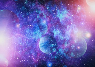 Renkli derin uzay. Evren kavramı arka plan. Nasa tarafından döşenmiş bu görüntü unsurları