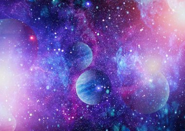 Renkli derin uzay. Evren kavramı arka plan. Nasa tarafından döşenmiş bu görüntü unsurları