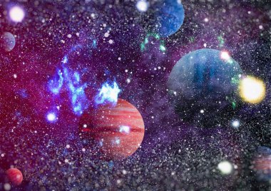 Renkli derin uzay. Evren kavramı arka plan. Nasa tarafından döşenmiş bu görüntü unsurları