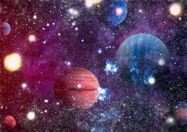 Renkli derin uzay. Evren kavramı arka plan. Nasa tarafından döşenmiş bu görüntü unsurları