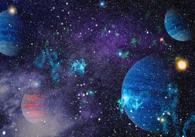 Renkli derin uzay. Evren kavramı arka plan. Nasa tarafından döşenmiş bu görüntü unsurları