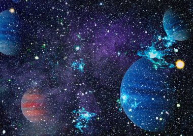 Güzel bulutsu, yıldızlar ve galaksiler. Nasa tarafından döşenmiş bu görüntü unsurları.