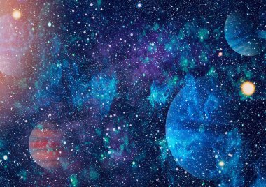 Güzel bulutsu, yıldızlar ve galaksiler. Nasa tarafından döşenmiş bu görüntü unsurları.