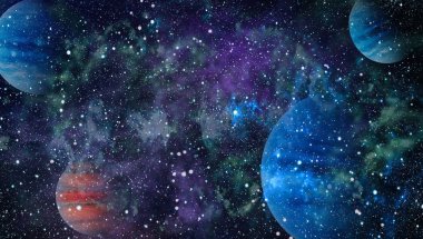 Güzel bulutsu, yıldızlar ve galaksiler. Nasa tarafından döşenmiş bu görüntü unsurları.