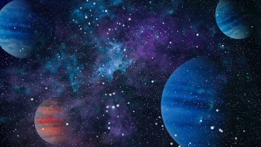 Güzel bulutsu, yıldızlar ve galaksiler. Nasa tarafından döşenmiş bu görüntü unsurları.