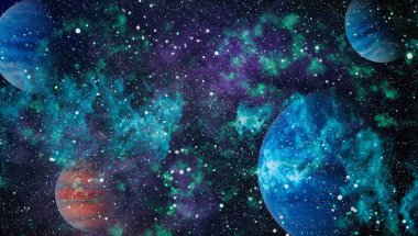 Güzel bulutsu, yıldızlar ve galaksiler. Nasa tarafından döşenmiş bu görüntü unsurları.