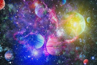 Güzel bulutsu, yıldızlar ve galaksiler. Nasa tarafından döşenmiş bu görüntü unsurları.